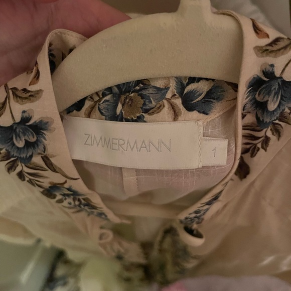 Floral Maxi Dress in Cream and Blue - Picture 6 of 6